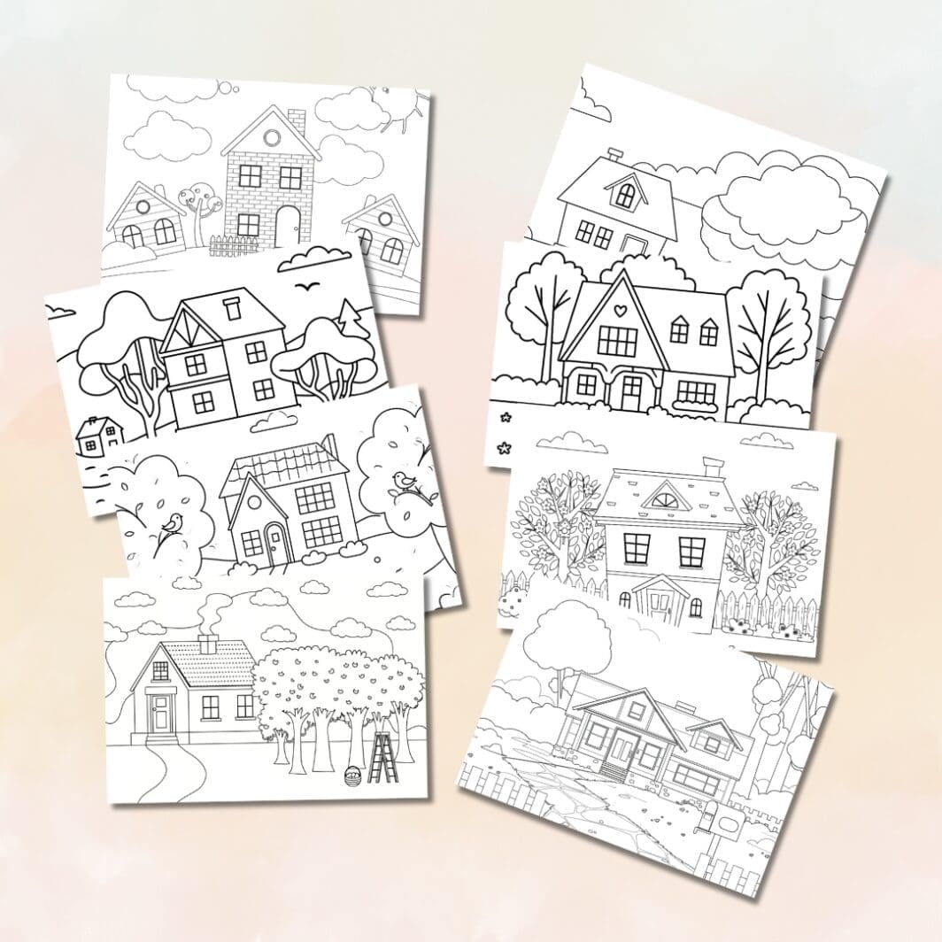 my neighborhood coloring pages digital printable kids school preschool homeschooling