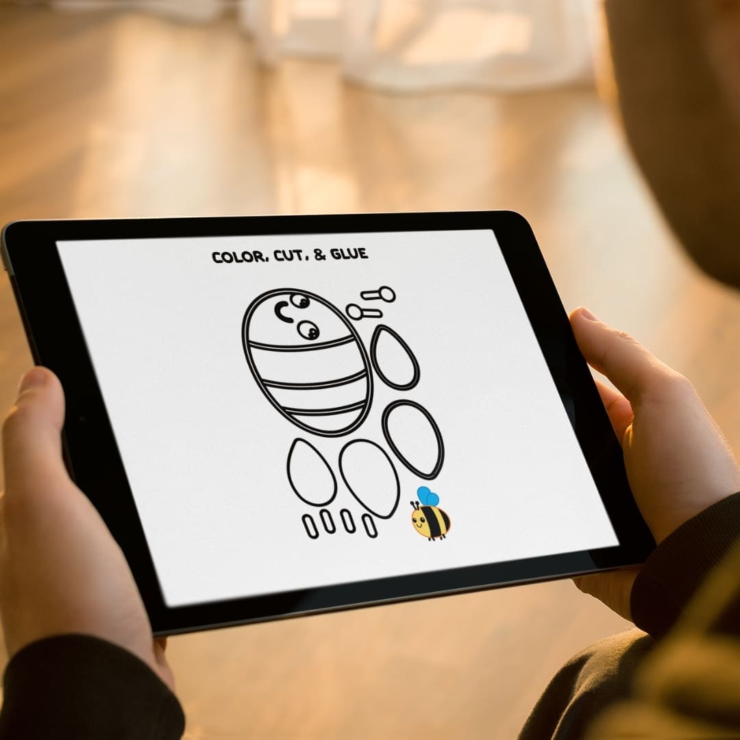 color cut glue activity sheets for kids