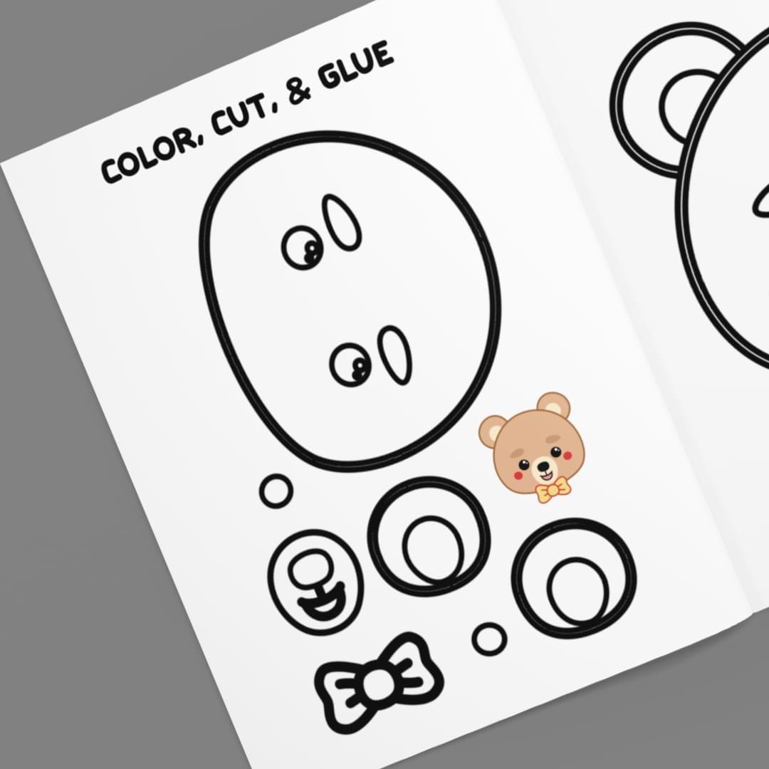 color cut glue activity sheets for kids