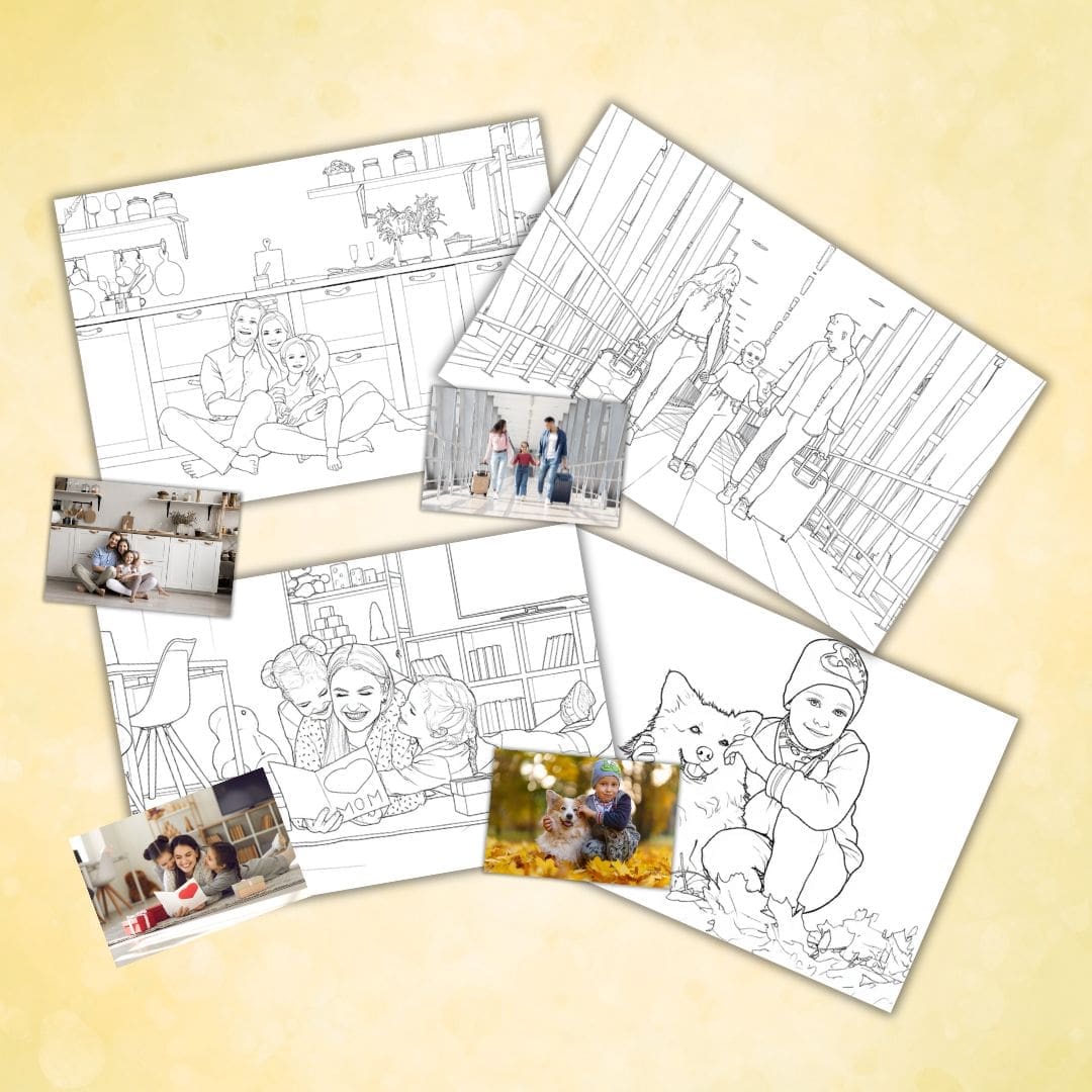 Happy Family Photo Coloring