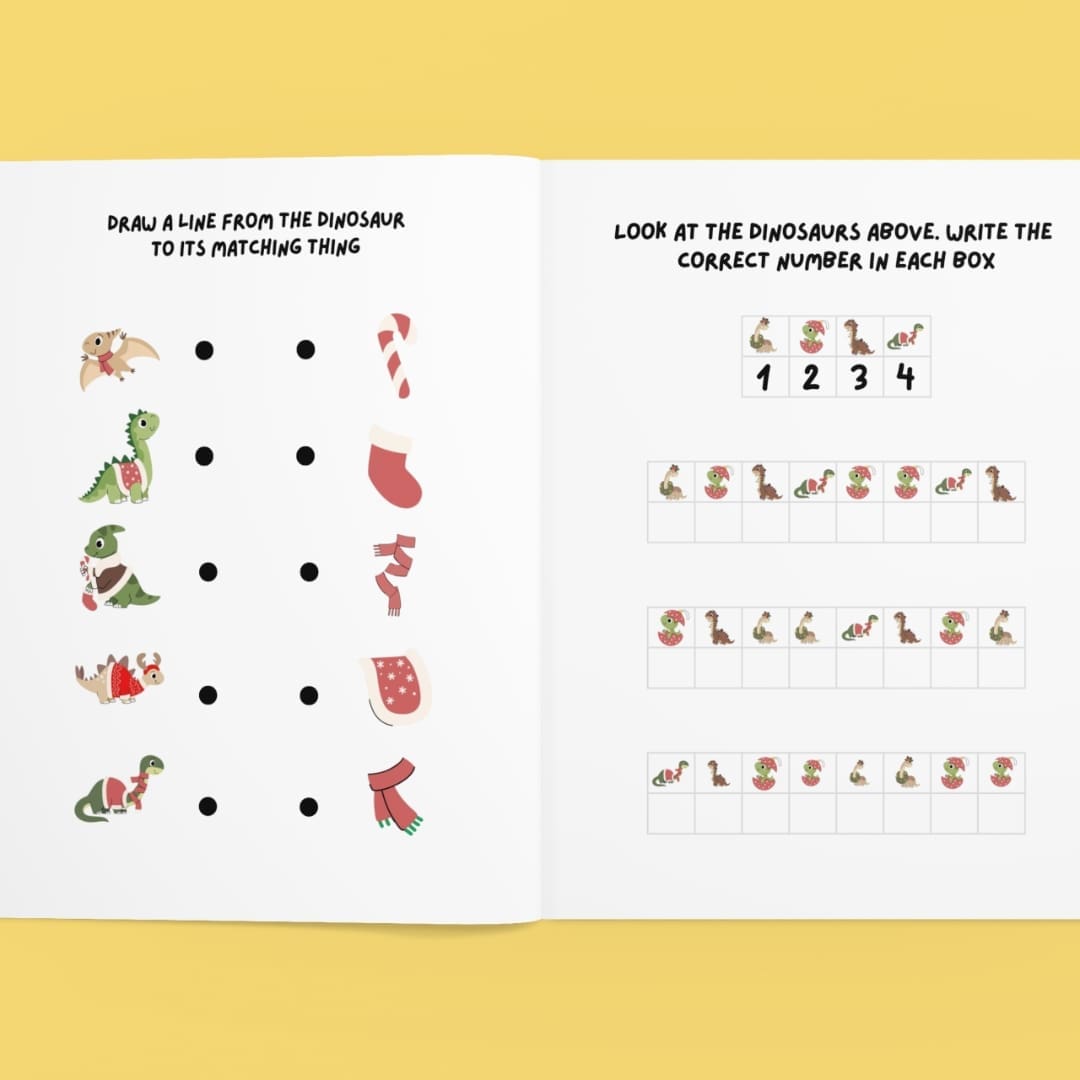 Dinosaur Christmas Activity Sheets - Image 3
