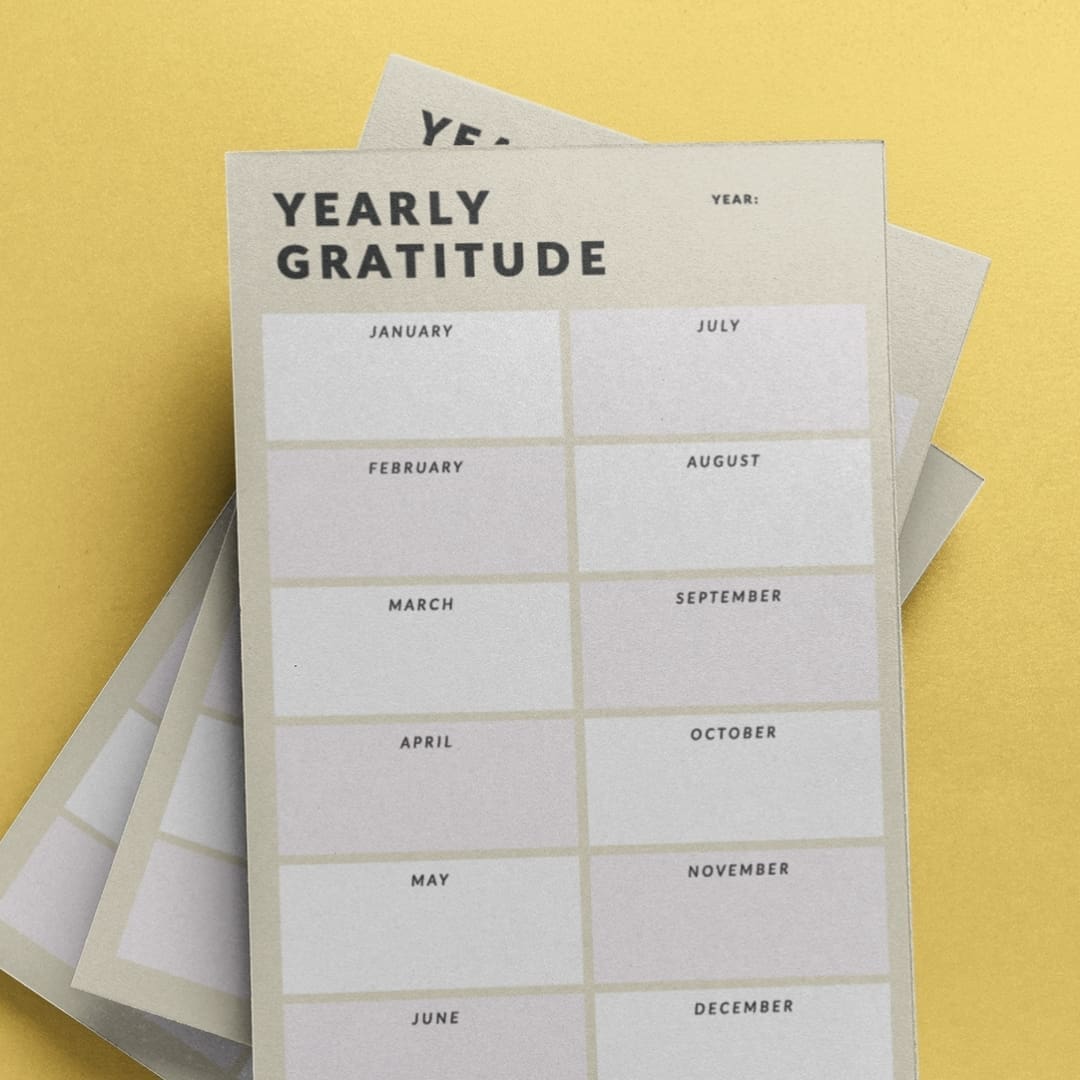 Everyday Gratitude Journal printable featuring daily gratitude prompts, morning and evening reflection sections, minimalist beige design, and guided spaces to practice mindfulness and appreciation