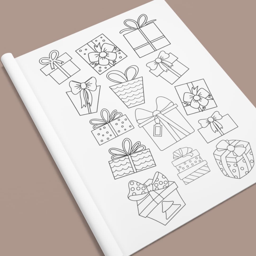 Gift Boxes Coloring Pages - Image 2