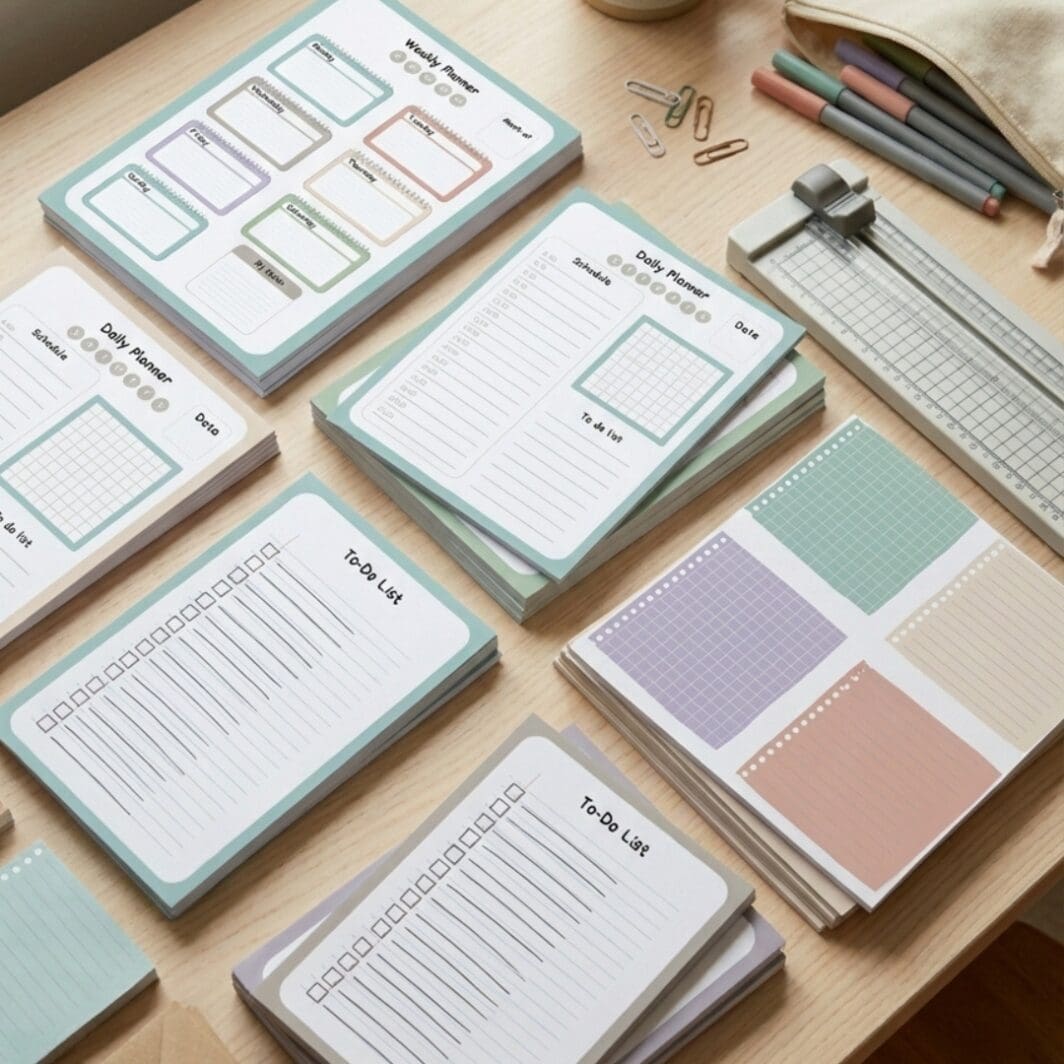 Soft pastel “Book Lover” bookmark with a muted teal background, navy and white star details, a hand-drawn heart icon, and soft handwritten-style typography, designed in a minimalist aesthetic as part of the Soft Studio Stationery Collection.