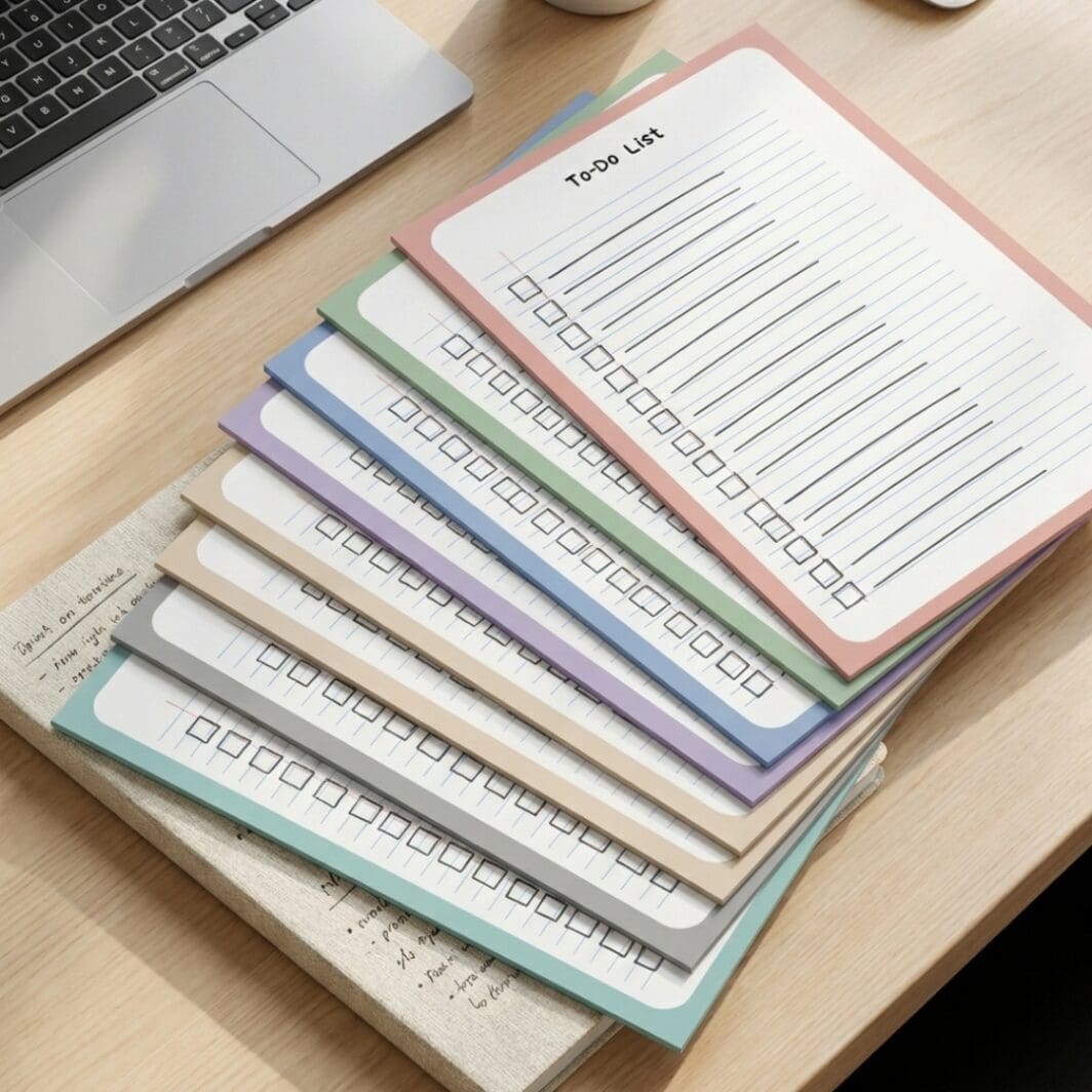 Soft Studio To-Do List printable in pastel design featuring task checklist, priorities section, and notes area in a clean minimal A4 layout.