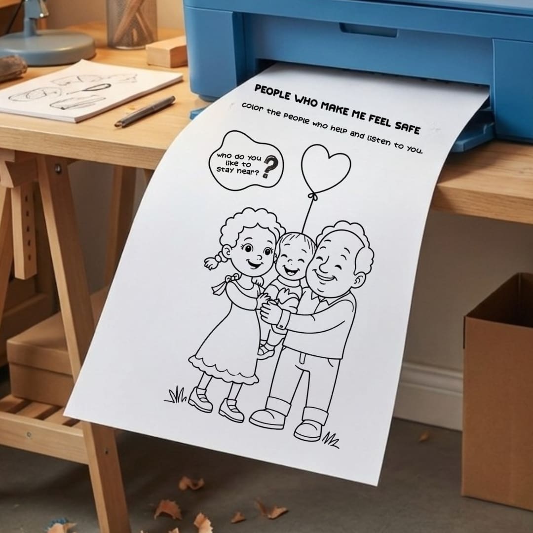 People who make me feel safe coloring pages - Image 4