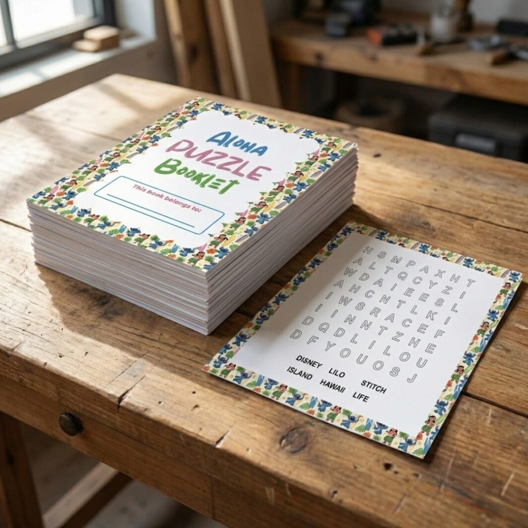 kids activity booklet, printable puzzle book for kids, Hawaiian themed kids activities, preschool learning worksheets, fun educational games for children