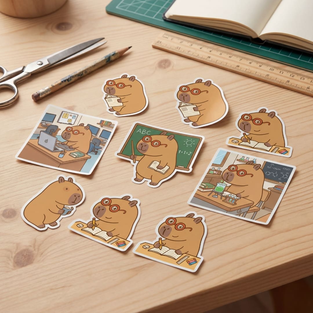 School Capybara Stickers - Image 3