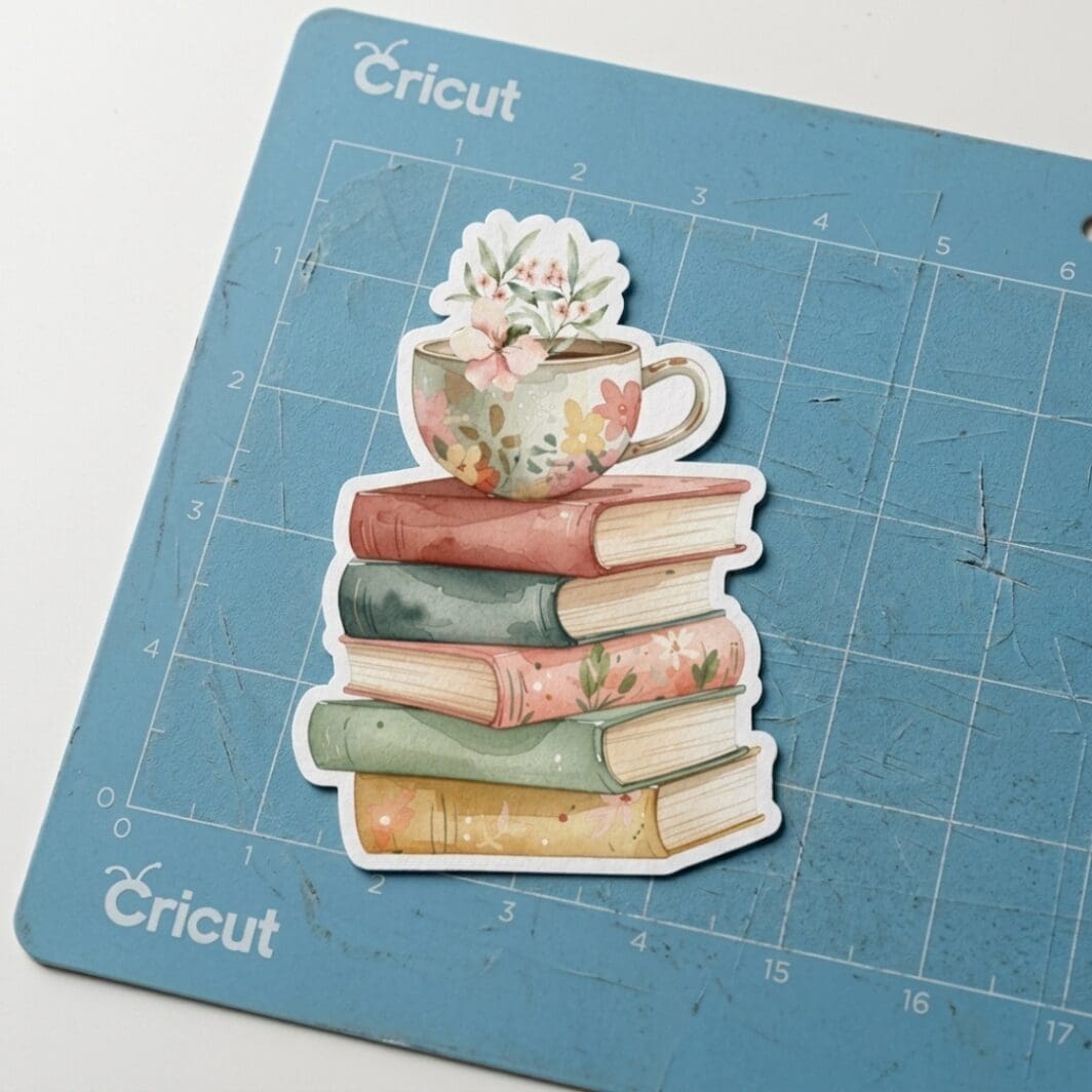 Coffee and Books Stickers featuring cozy book stacks, coffee cups, floral designs, and reading-themed illustrations for book lovers and coffee lovers.